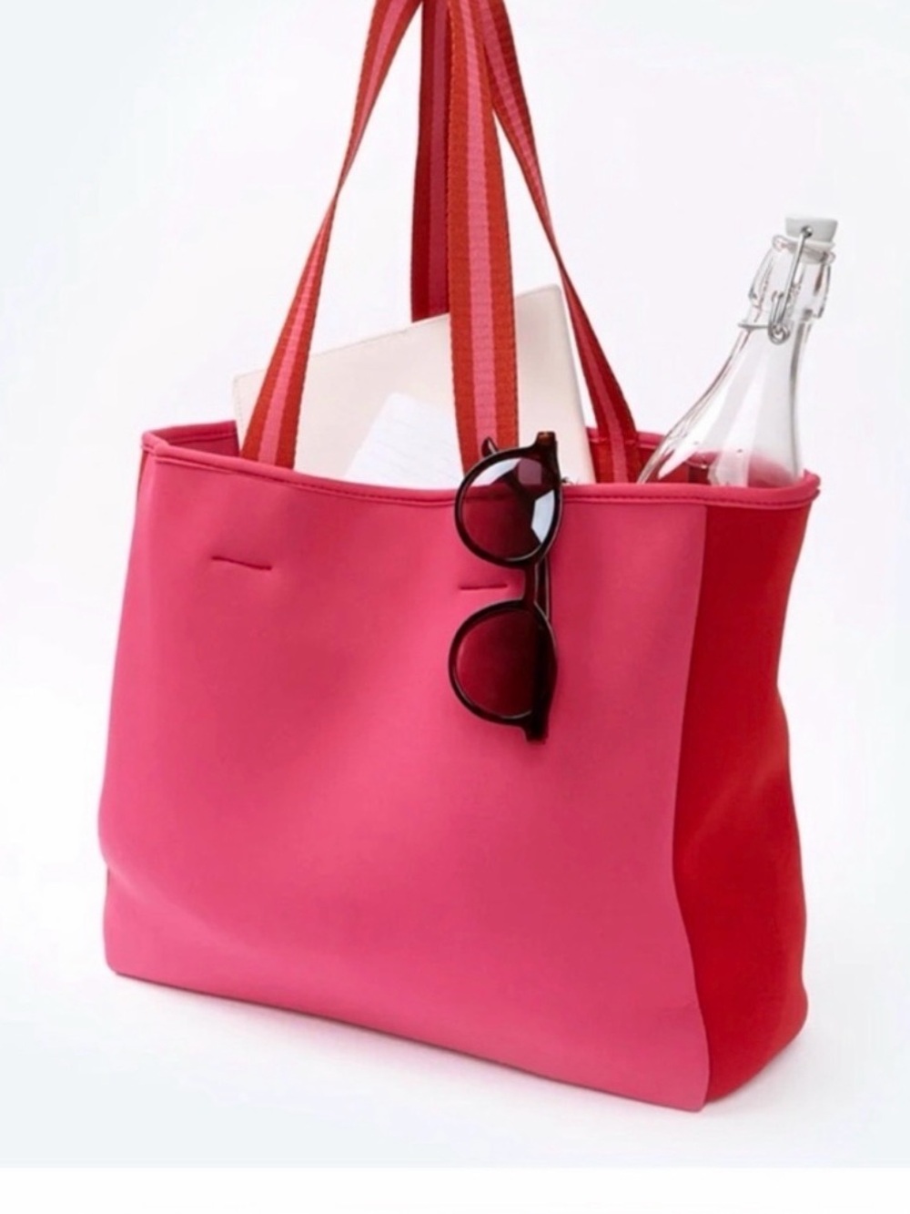NEW! Summer Salt Super Soft Neoprene Pink & Red Tote Bag $80 Retail.